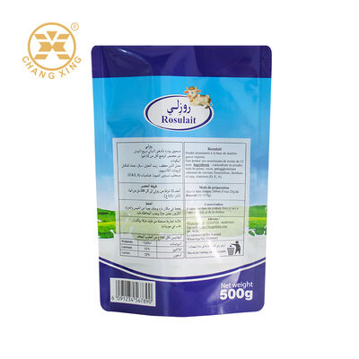 High Quality Food Grade Plastic Aluminum Foil Stand Up Garment Packaging Bag Sealed Packaging Bag For Milk