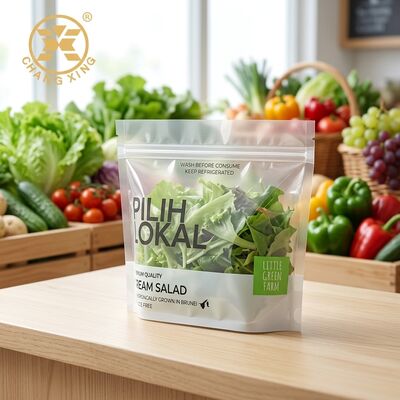 Vegetable Packing Bags resealable vent hole plastic zipper pouches with vivid printing for fresh fruits vegetables and meat packaging
