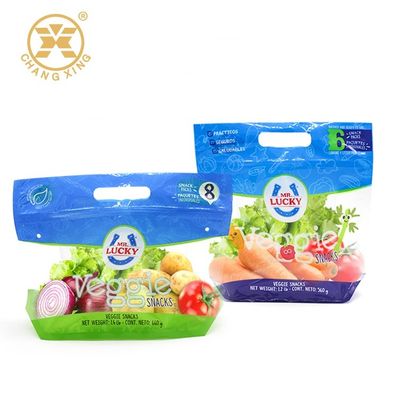 Recycle Vegetables Custom Printed Stand Up Pouches Zipock Clear Plastic Packing Bags
