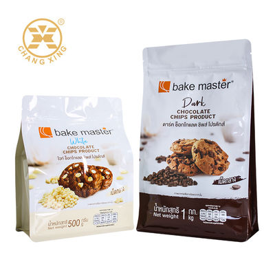 Jakość  Customized Flat Bottom Cookie Packaging Pouch Stand Up Pouch Chocolate Chip Zipper Food Packaging Bag fabryka