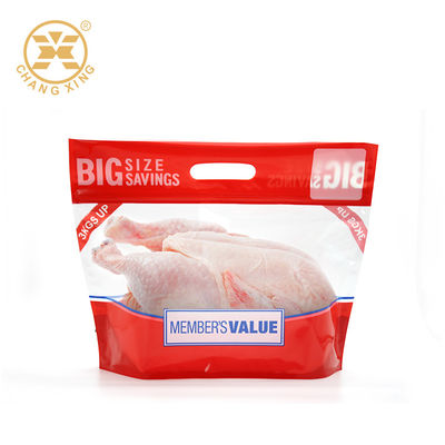 Jakość  VMPET EXPE Stand Up Pouch With Handle Roast Chicken Plastic Packaging For Frozen Food fabryka