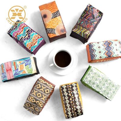 Jakość  CPP Resealable Coffee Packaging Bags With Valve Flat Bottom Stand Up Pouch fabryka