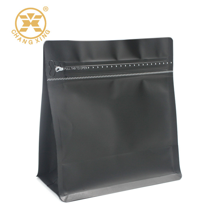 Ziplock One Way Degassing Valve Coffee Packaging Bags Black Color
