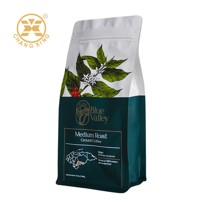 Zamknięte na zamówienie torby do kawy z płaską spodnią torbą do kawy z zamkiem do kawy 250g 500g 1kg