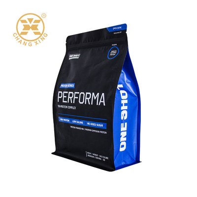 Niestandardowe plastikowe worki z płaskim dnem Whey Protein Powder Health Food Packaging Bag With Zipper