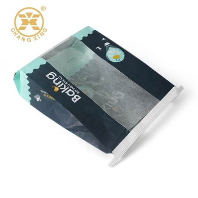BOPP Bakery Sandwich Packaging Brązowe torby papierowe Kraft Kwadratowe dno z oknem SGS