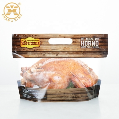 Torba do pakowania pieczonego kurczaka z okienkiem na zamek błyskawiczny Bariera termiczna Pieczony kurczak w torebkach